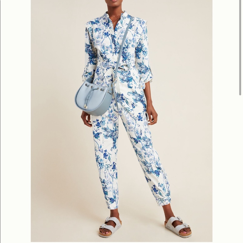 anthropologie floral jumpsuit